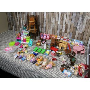 Lot of Doll Accessories/Furniture/Dolls/ + Some! Vintage - Modern - Variety!